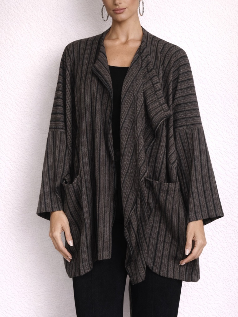 Eskandar Jacket Coat Drape Wool Cashmere Lagenlook